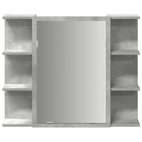 Badeværelsesskab med spejl 80x20,5x64 cm spånplade betongrå