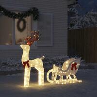 Juledekoration rensdyr og kane 100 LED'er koldhvid