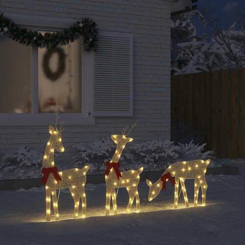 Juledekoration rensdyr 3 stk 90 LED'er varm hvid