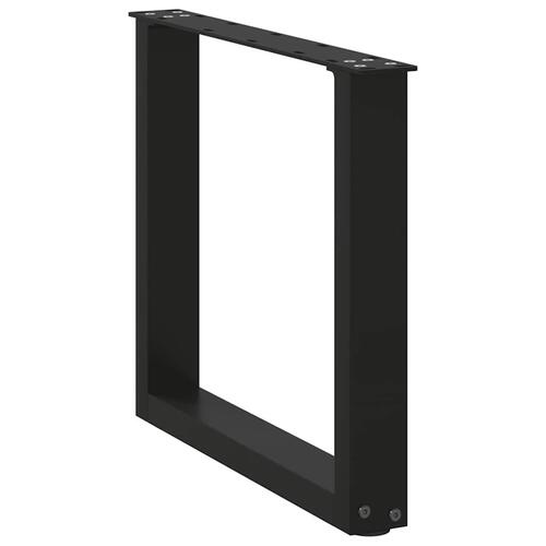 Sofabordben U-formet 2 stk. 50x(42-43) cm stål sort