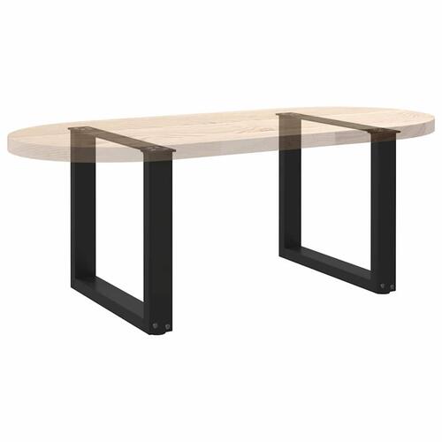 Sofabordben U-formet 2 stk. 50x(42-43) cm stål sort