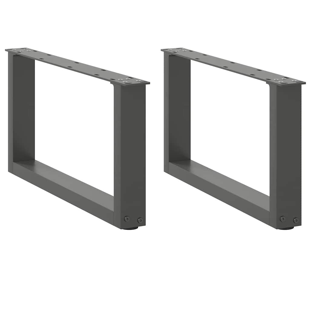 Sofabordben U-Formet Stål Antracitgrå - 2 / 60 x (30-31) cm