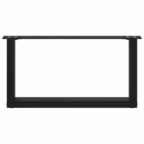 Sofabordben U-formet 2 stk. 60x(30-31) cm stål sort