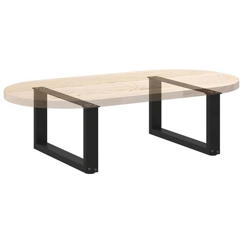 Sofabordben U-formet 2 stk. 60x(30-31) cm stål sort