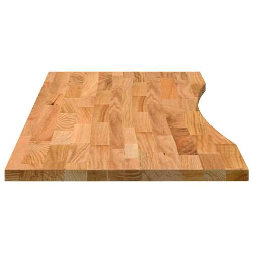 Bordplade 120x50x2,5 cm massivt egetræ rektangulær lysebrun