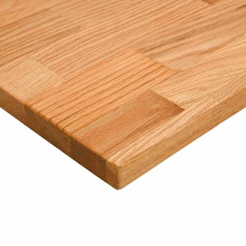 Bordplade 120x50x2,5 cm massivt egetræ rektangulær lysebrun