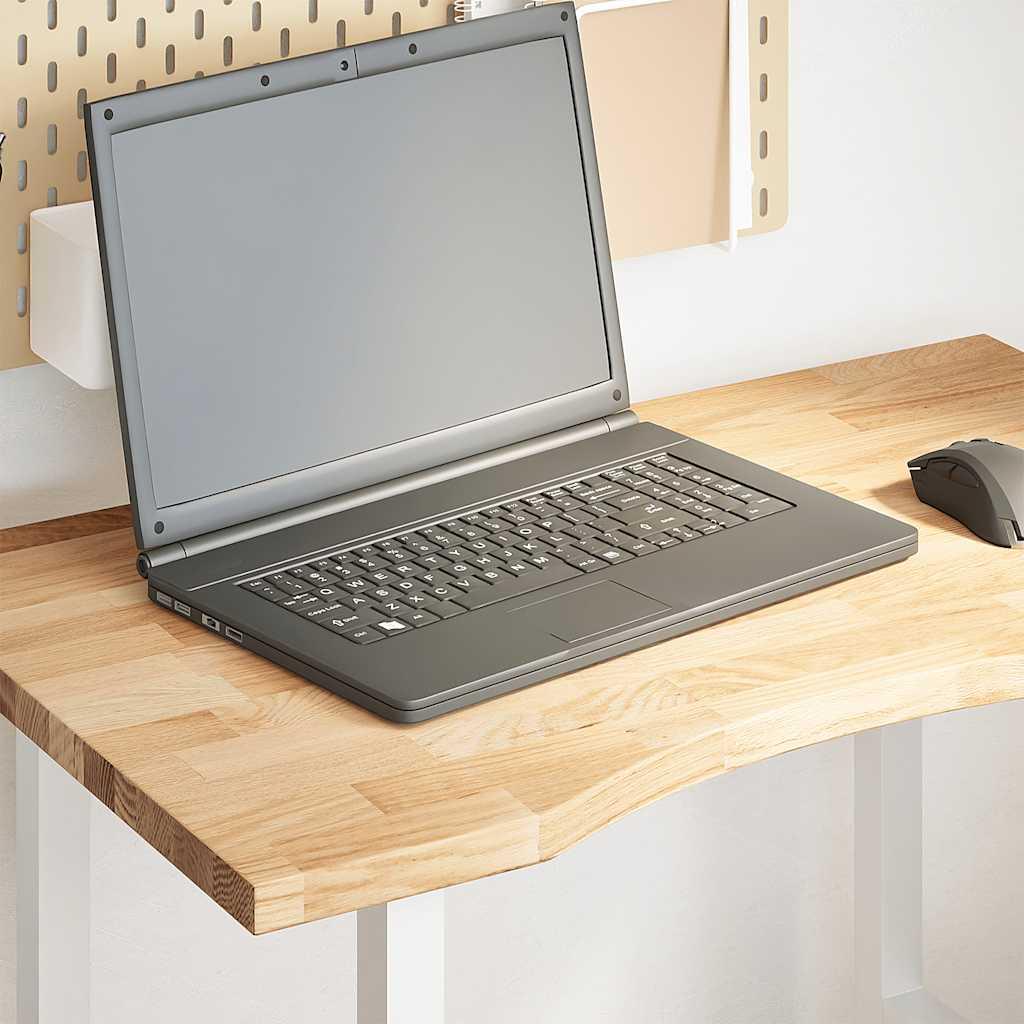 Bordplade ubehandlet 80x60x2,5 cm massivt egetræ rektangulær