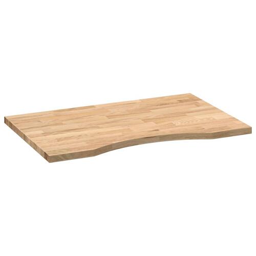 Bordplade ubehandlet 80x60x2,5 cm massivt egetræ rektangulær