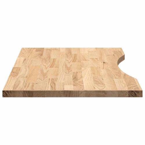 Bordplade ubehandlet 80x60x2,5 cm massivt egetræ rektangulær