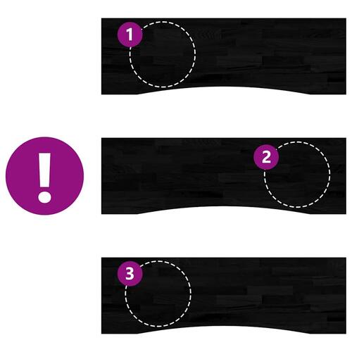 Bordplade 160x50x2,5 cm massivt egetræ rektangulær mørkebrun