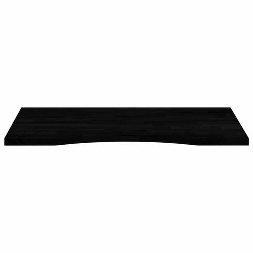 Bordplade 80x50x2,5 cm massivt egetræ rektangulær mørkebrun