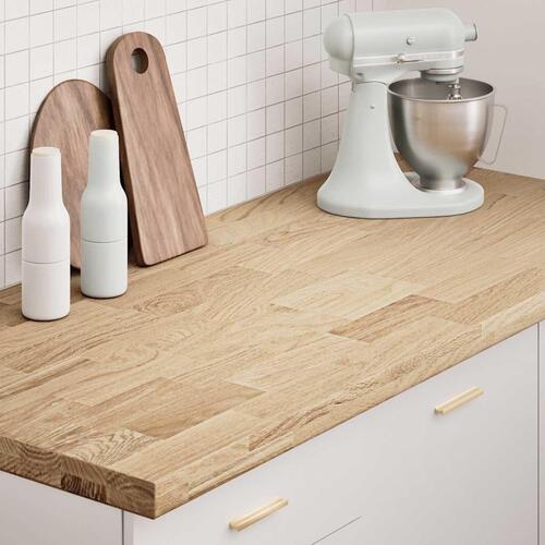 Køkkenbordplade 140x63,5x4 cm massivt egetræ rektangulær