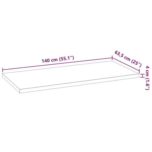 Køkkenbordplade 140x63,5x4 cm massivt egetræ rektangulær
