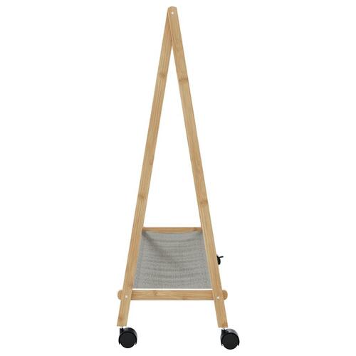 Tøjstativ med hylder og hjul 106x34x106,5 cm bambus