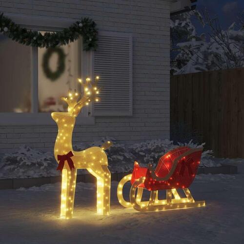 Juledekoration rensdyr og kane 100 LED'er varm hvid