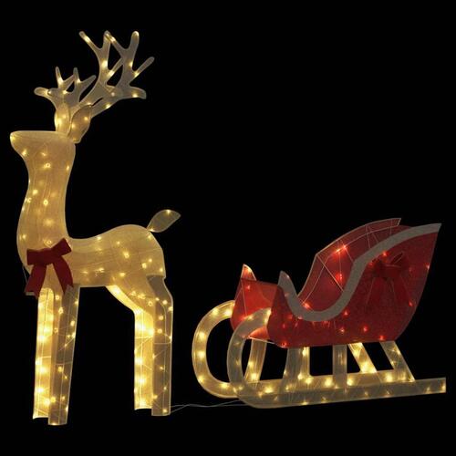 Juledekoration rensdyr og kane 100 LED'er varm hvid