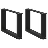 Sofabordben U-formet 2 stk. 50x(30-31) cm stål sort