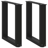 Sofabordben U-formet 2 stk. 28x(42-43) cm stål sort