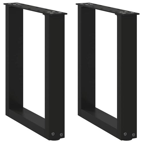 Sofabordben U-formet 2 stk. 28x(42-43) cm stål sort