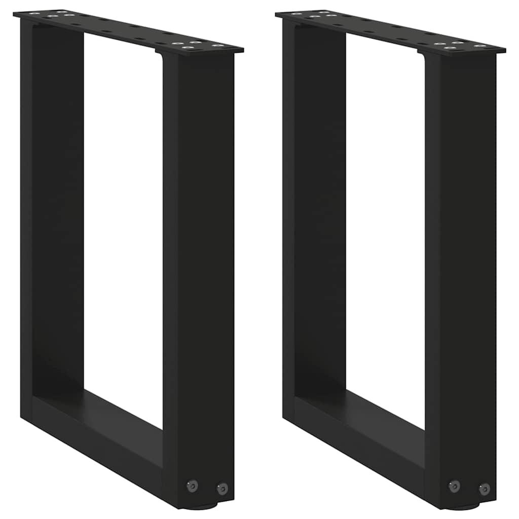 Sofabordben U-formet 2 stk. 28x(42-43) cm stål sort