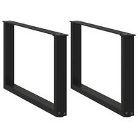 Sofabordben U-formet 2 stk. 60x(42-43) cm stål sort