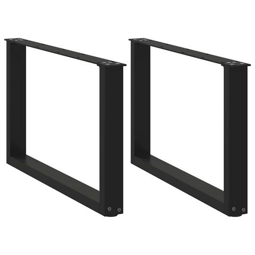 Sofabordben U-formet 2 stk. 60x(42-43) cm stål sort
