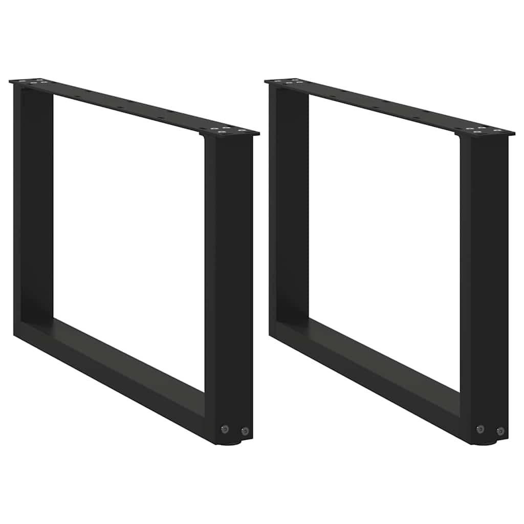 Sofabordben U-formet 2 stk. 60x(42-43) cm stål sort