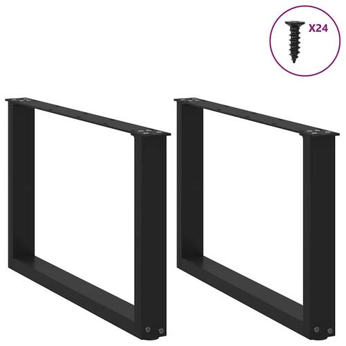 Sofabordben U-formet 2 stk. 60x(42-43) cm stål sort