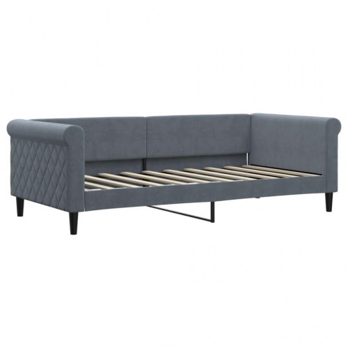 Daybed 90 x 190 cm i velour - mørkegrå