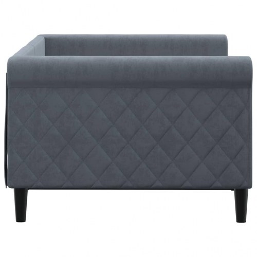 Daybed 90 x 190 cm i velour - mørkegrå