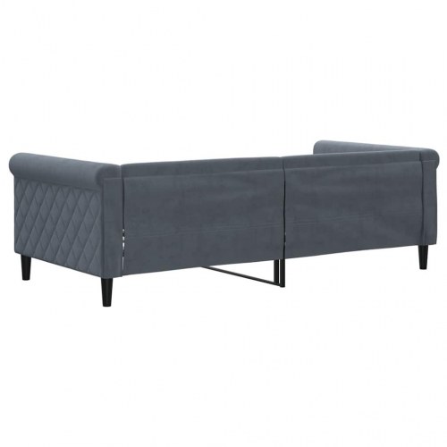 Daybed 90 x 190 cm i velour - mørkegrå