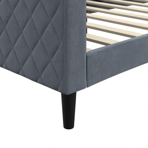 Daybed 90 x 190 cm i velour - mørkegrå