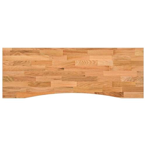 Bordplade 140x50x2,5 cm massivt egetræ rektangulær lysebrun