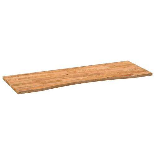 Bordplade 140x50x2,5 cm massivt egetræ rektangulær lysebrun