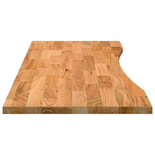 Bordplade 140x50x2,5 cm massivt egetræ rektangulær lysebrun