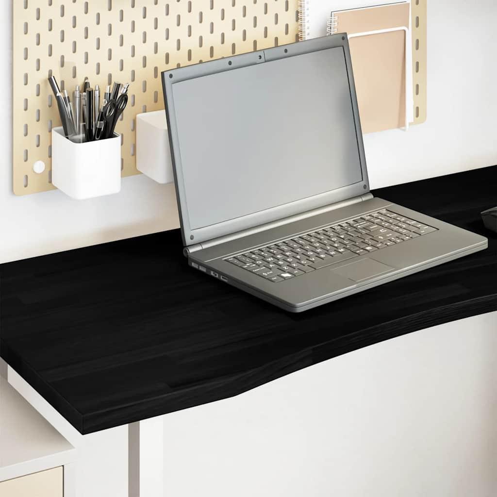 Bordplade 120x50x2,5 cm massivt egetræ rektangulær mørkebrun