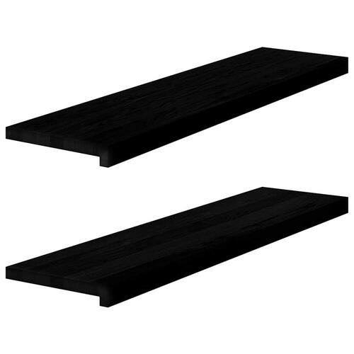 Vindueskarme 2 stk mørkebrun 100x30x2 cm massivt egetræ