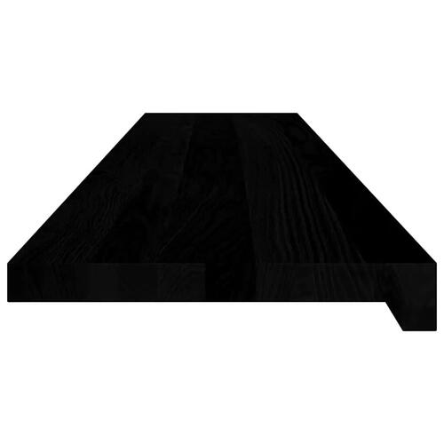 Vindueskarme 2 stk mørkebrun 120x25x2 cm massivt egetræ