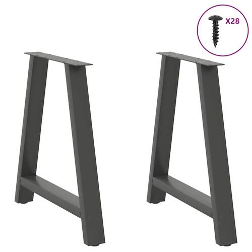 Sofabordben A-formet 2 stk 80x(72-73) cm stål antracitgrå