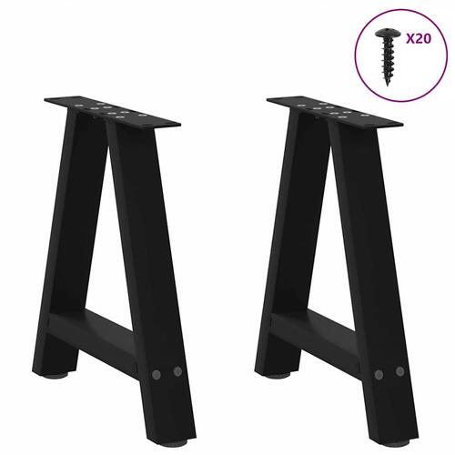 Sofabordben A-formet 2 stk 50x(42-43) cm stål sort