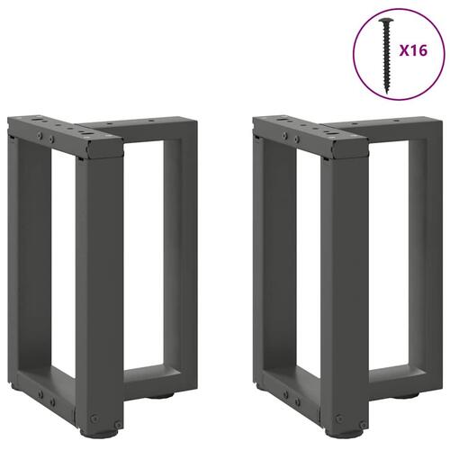 Sofabordben T-formet 2 stk 28x25x(42-43) cm stål antracitgrå