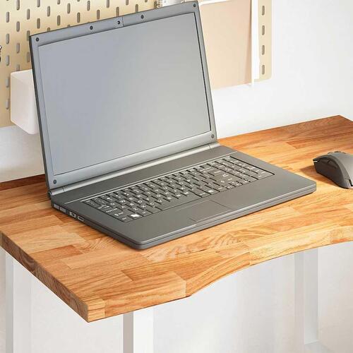Bordplade 80x50x2,5 cm massivt egetræ rektangulær lysebrun