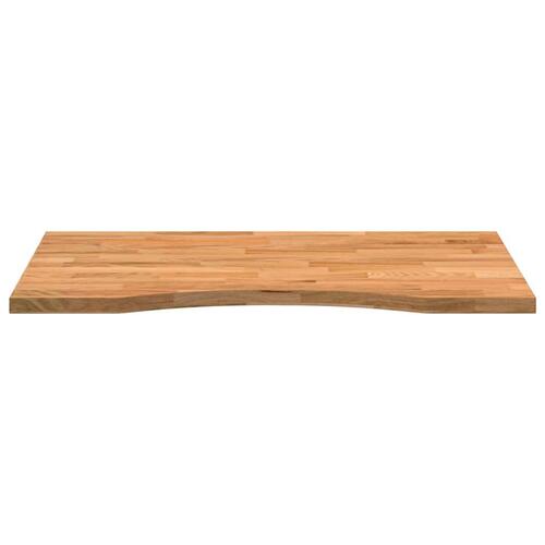 Bordplade 80x50x2,5 cm massivt egetræ rektangulær lysebrun