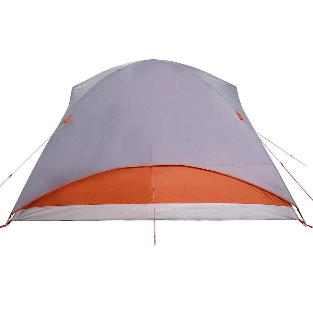 6-personers campingtelt vandafvisende grå og orange