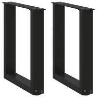 Sofabordben U-formet 2 stk. 38x(42-43) cm stål sort