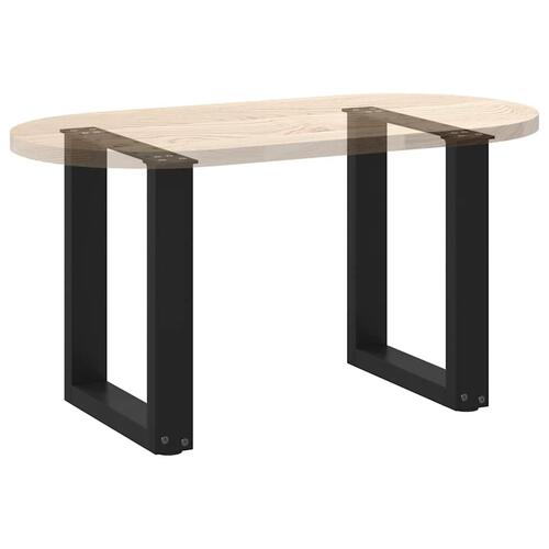 Sofabordben U-formet 2 stk. 38x(42-43) cm stål sort