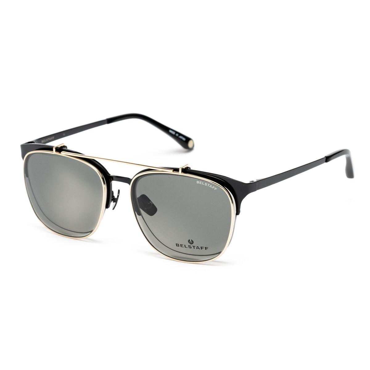 Belstaff Hatcher Clip-On brillestel med solbrille - sort/guld, Ø 55 mm