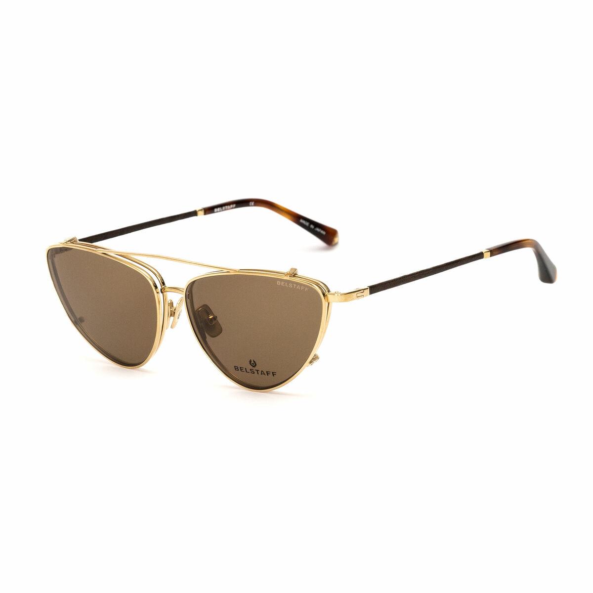 Belstaff DELMERE-DORADO-W brillestel med clip-on solbriller, 57 mm - gylden