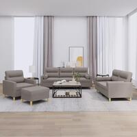 Sofasæt 4 dele med puder stof gråbrun