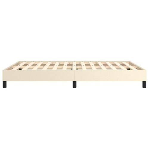 Sengeramme 140x190 cm kunstlæder cremefarvet